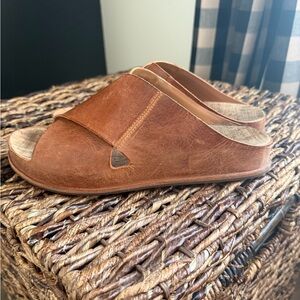 Kork-Ease Brown Leather Slide Sandals